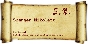 Sparger Nikolett névjegykártya
