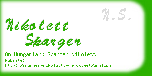 nikolett sparger business card